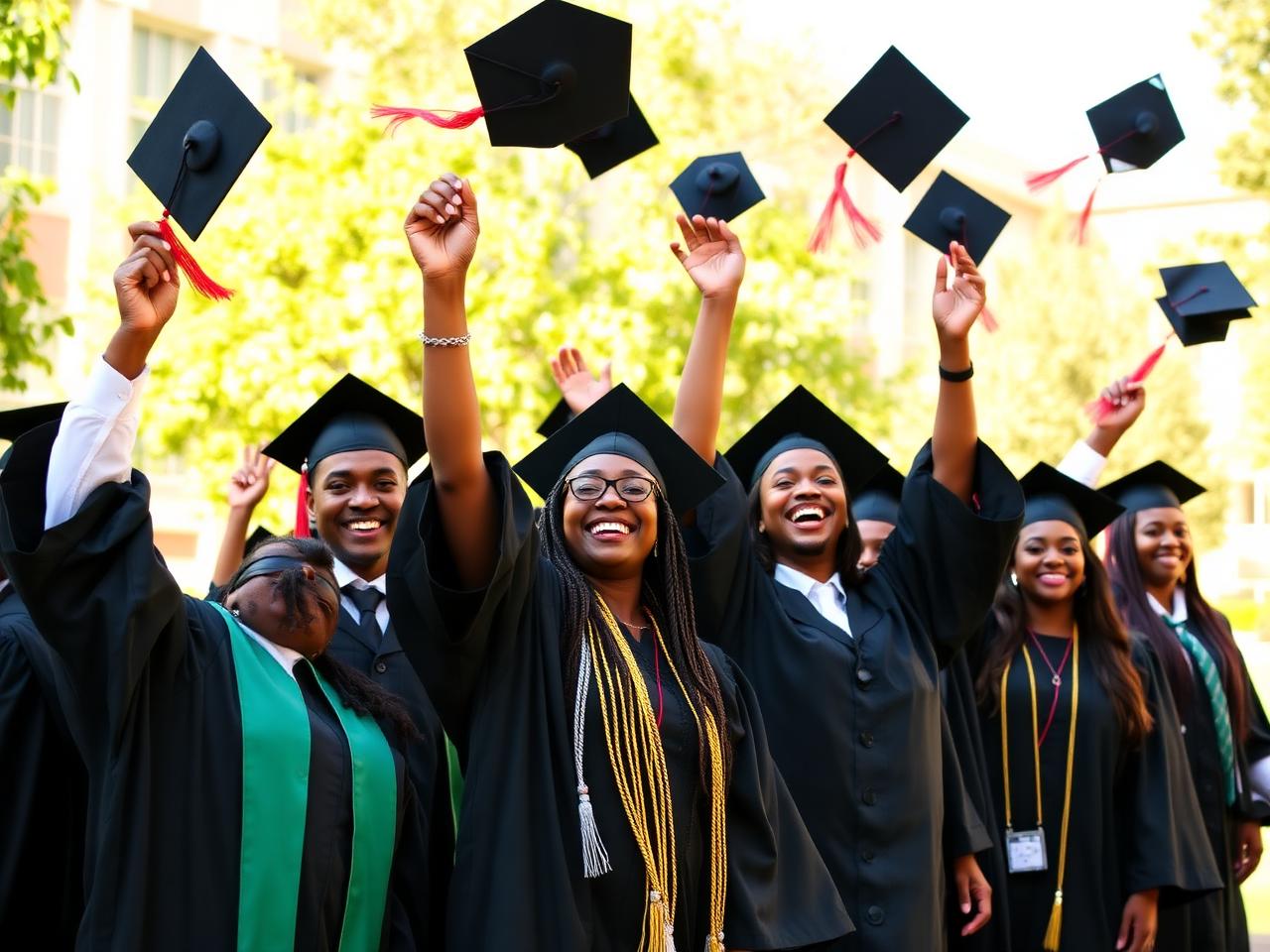 NMLS graduates celebrating at the graduation ceremony